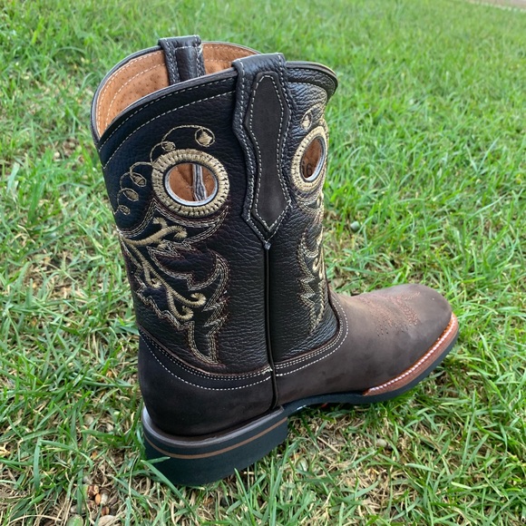 WOMEN'S RODEO COWGIRL BOOTS GENUINE LEATHER BROWN - Picture 3 of 6